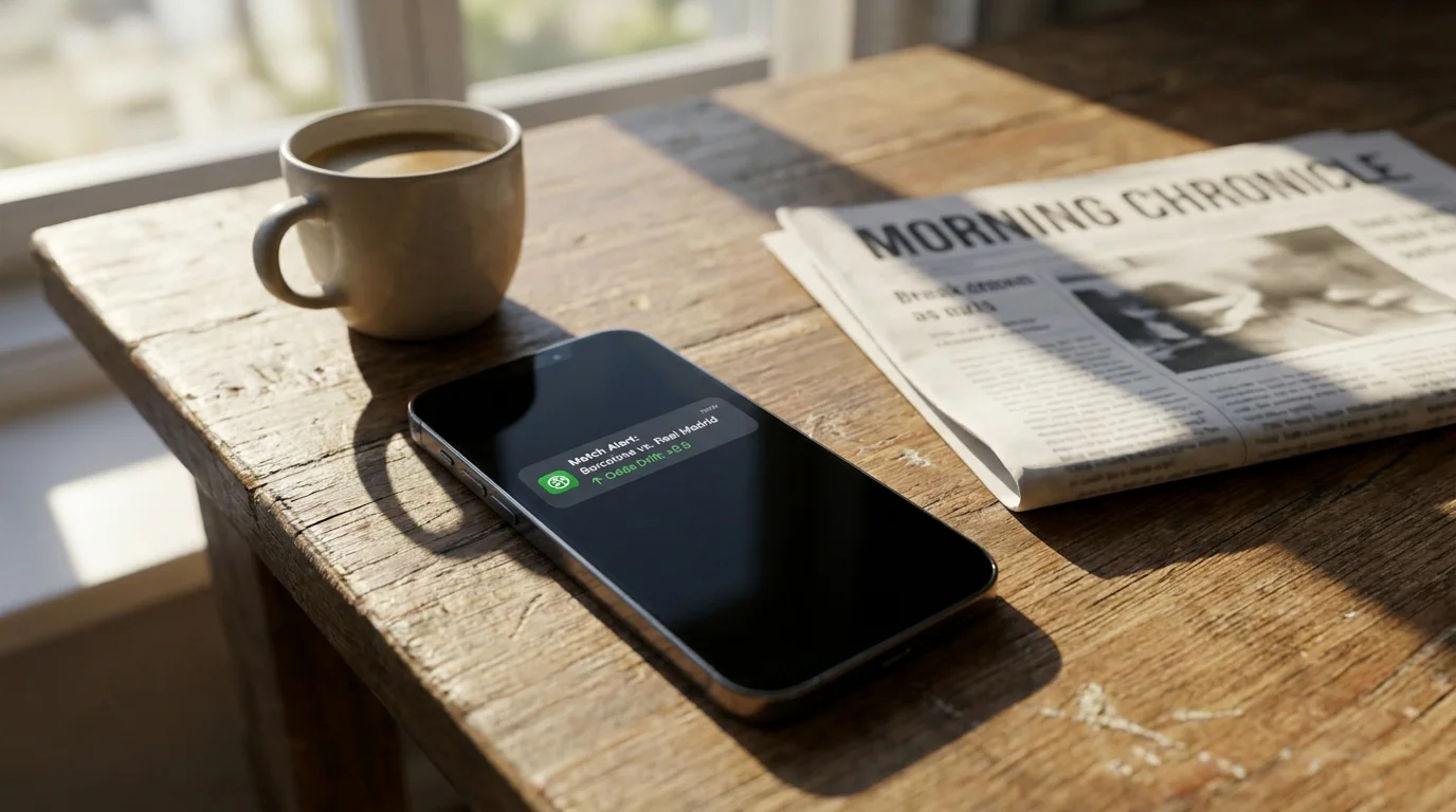 Notificacion de alerta de cambio de cuota en pantalla de smartphone