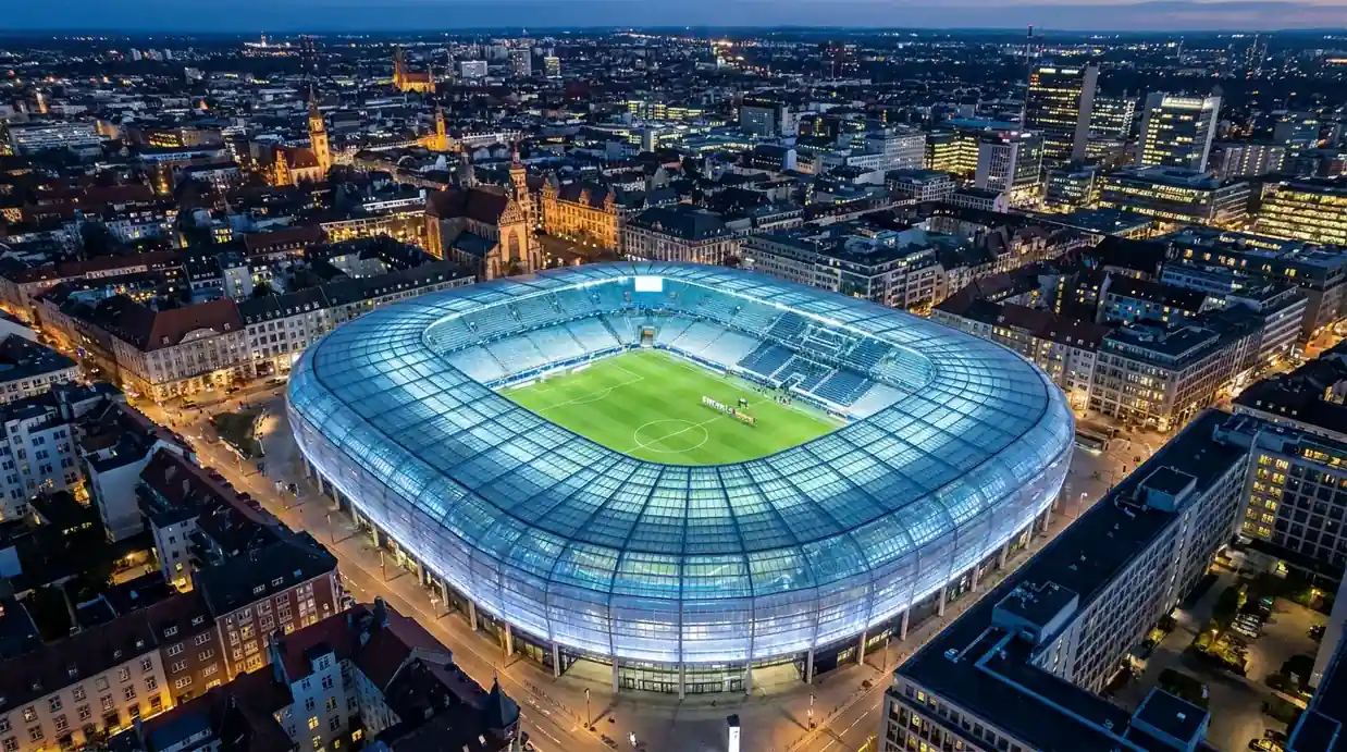 Panoramica de estadio de Champions League con nuevo formato de liga