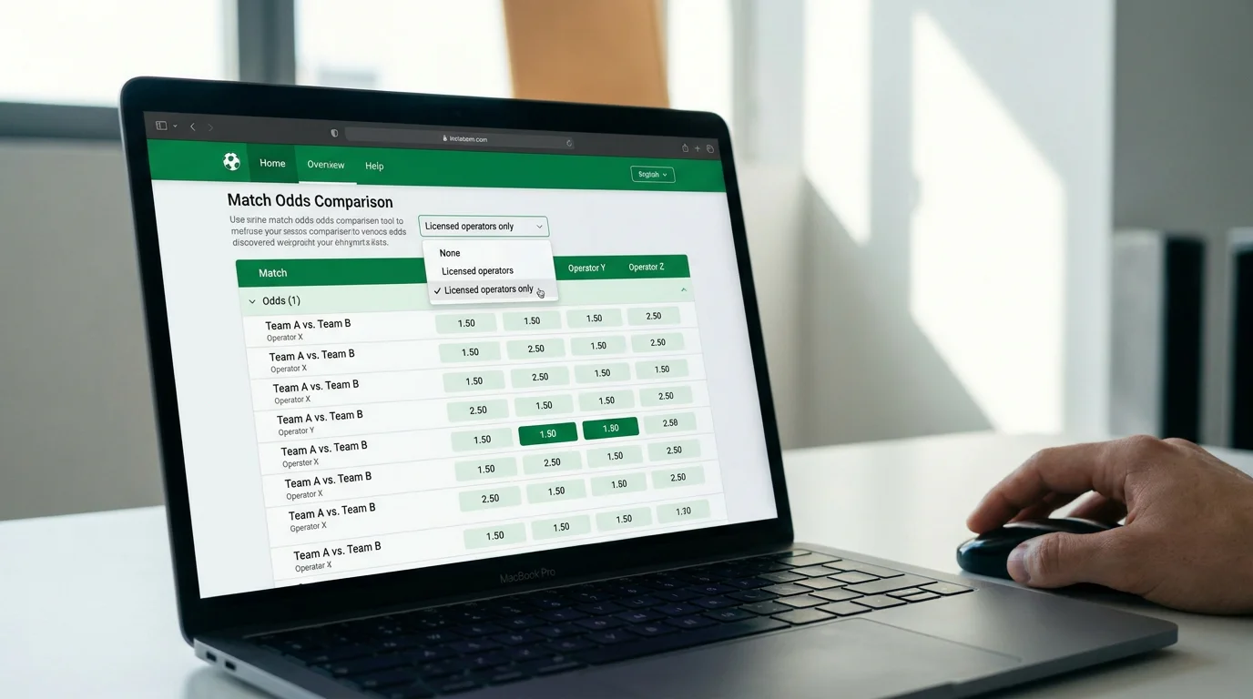 Pantalla de herramienta de comparacion de cuotas filtrada por DGOJ