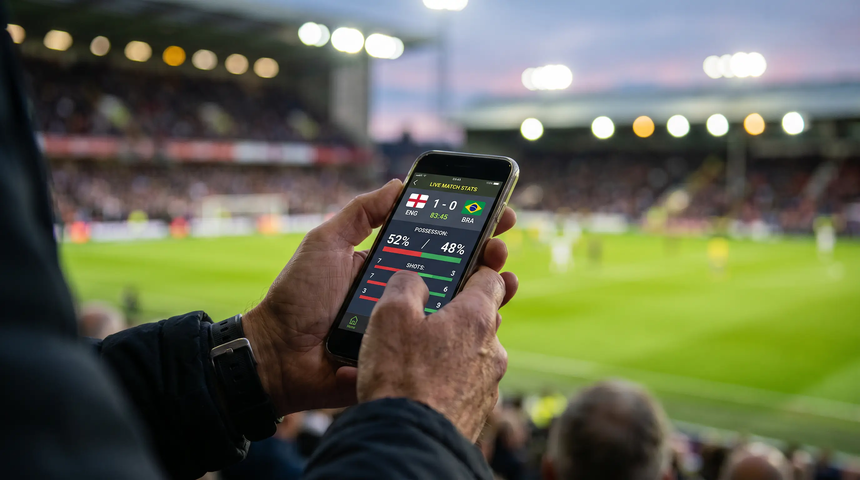 Apuestas en directo de fútbol desde aplicación móvil