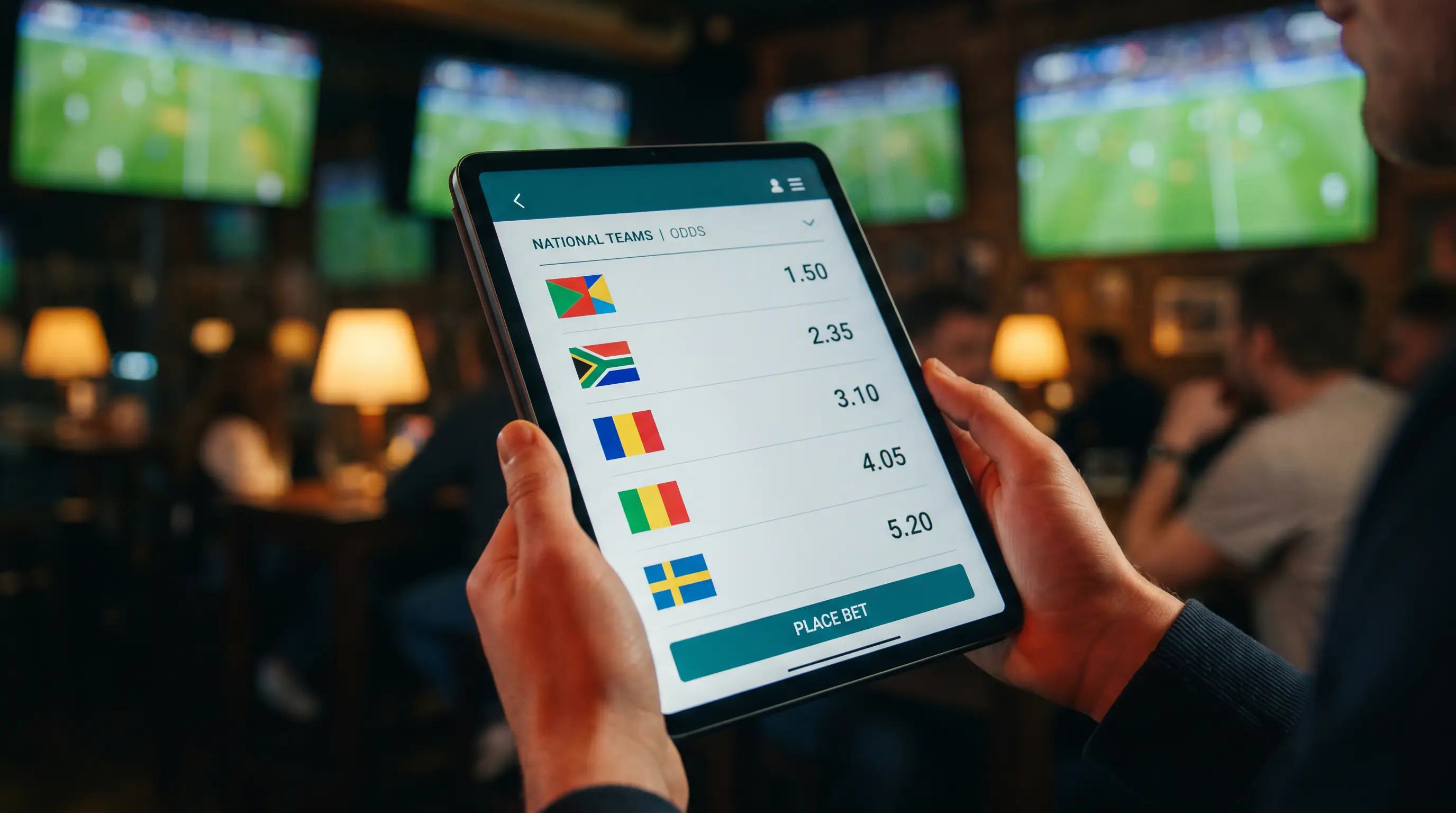 Panel de cuotas a campeon del Mundial con banderas de selecciones